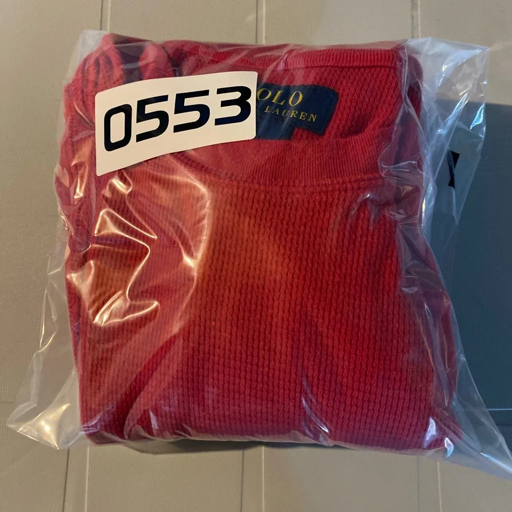 Polo Ralph Lauren Thermal Shirt Mens Extra Large Red Waffle Knit Outdoors Casual